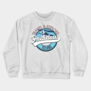 travel explore fabulous Iceland logo Crewneck Sweatshirt